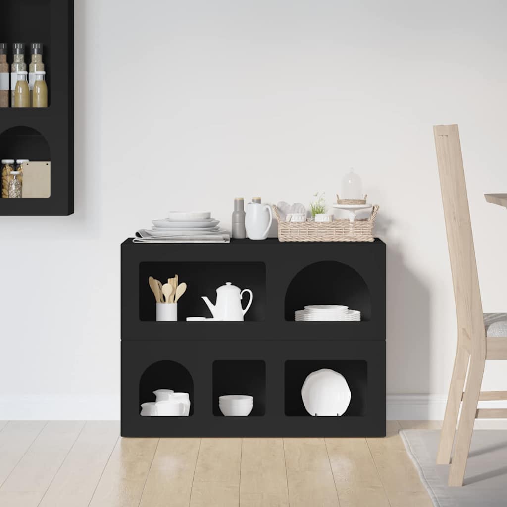 vidaXL Sideboard ELST Black 80.5 x 35 x 59 cm Engineered Wood