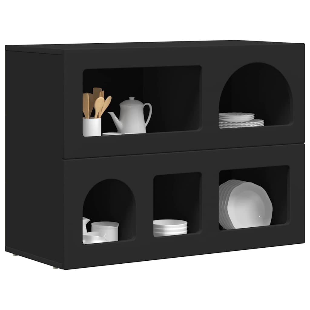vidaXL Sideboard ELST Black 80.5 x 35 x 59 cm Engineered Wood