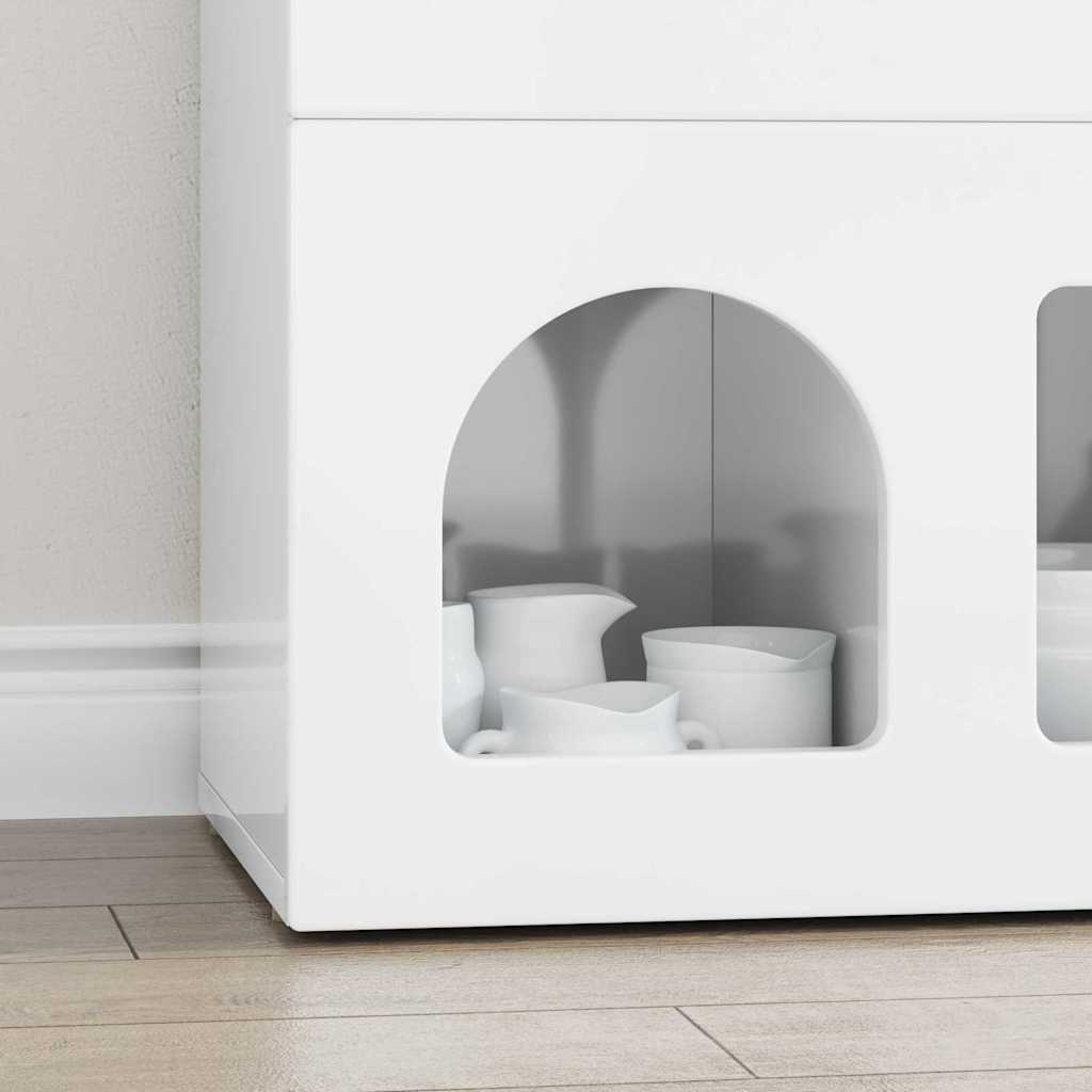 vidaXL Sideboard ELST High Gloss White 80.5 x 35 x 59 cm