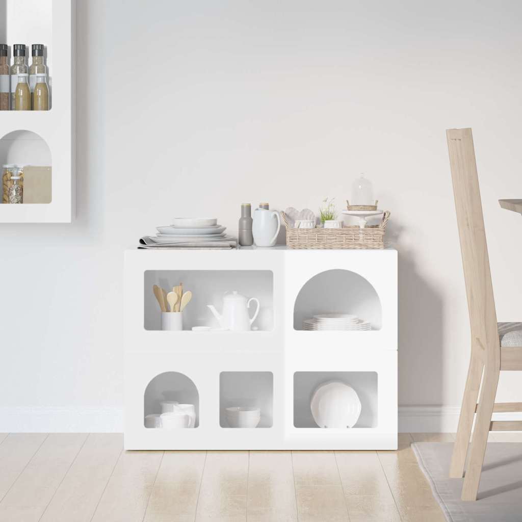 vidaXL Sideboard ELST High Gloss White 80.5 x 35 x 59 cm