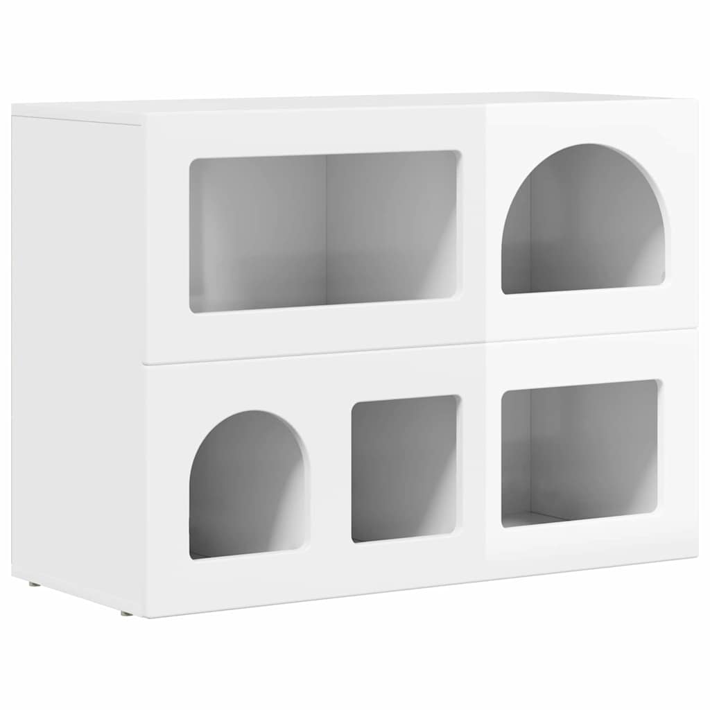 vidaXL Sideboard ELST High Gloss White 80.5 x 35 x 59 cm