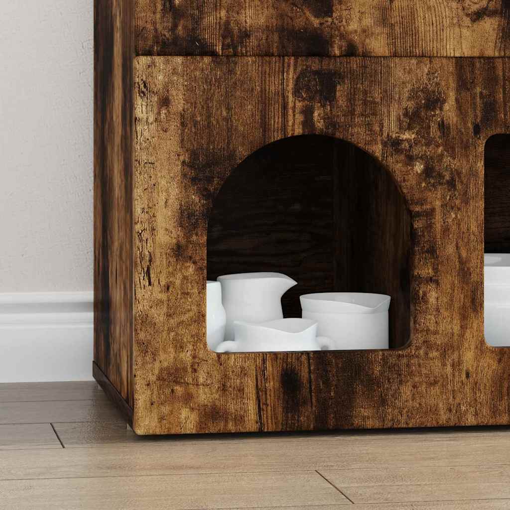 vidaXL Sideboard ELST Smoked Oak 80.5 x 35 x 59 cm Engineered Wood