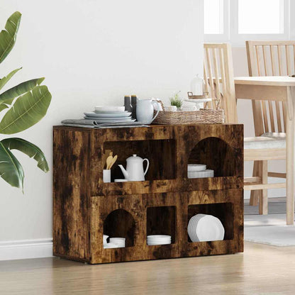 vidaXL Sideboard ELST Smoked Oak 80.5 x 35 x 59 cm Engineered Wood