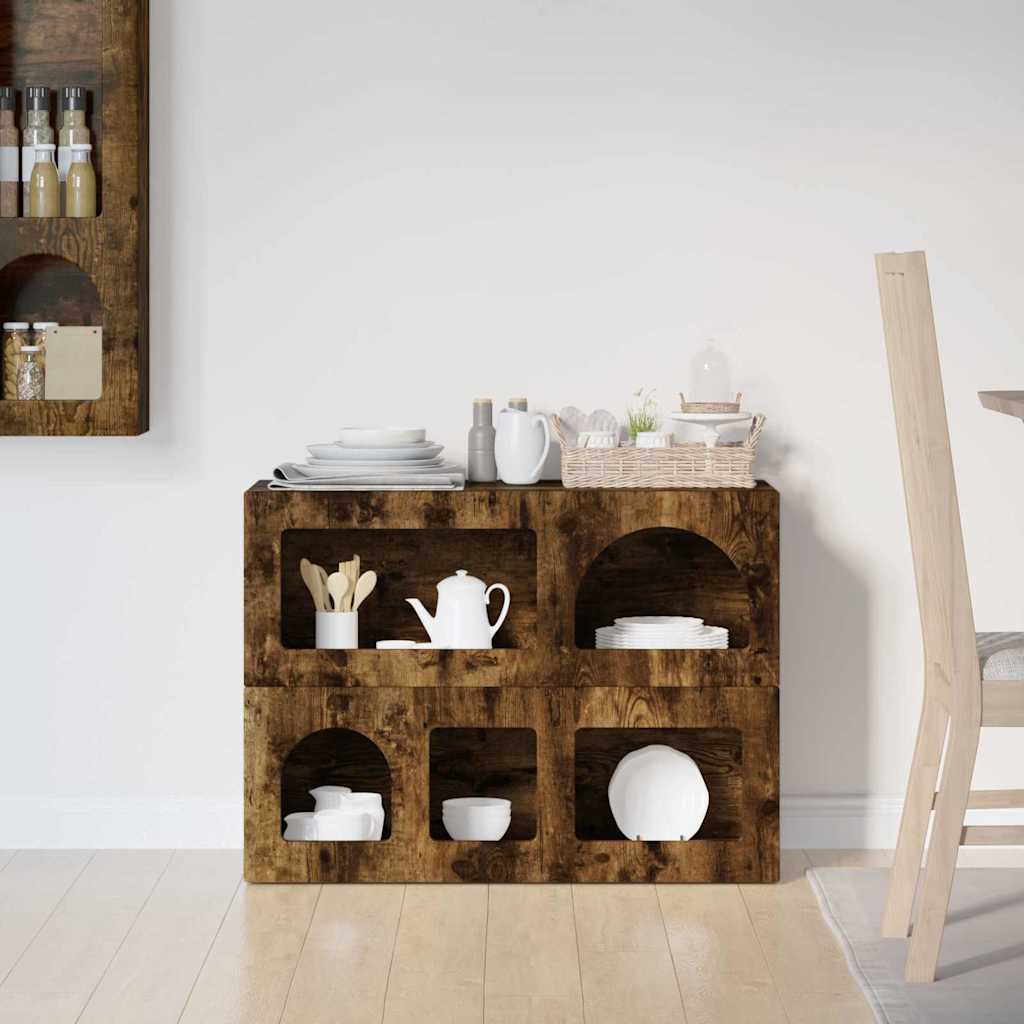 vidaXL Sideboard ELST Smoked Oak 80.5 x 35 x 59 cm Engineered Wood