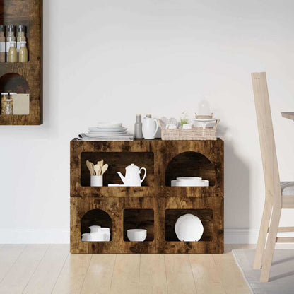 vidaXL Sideboard ELST Smoked Oak 80.5 x 35 x 59 cm Engineered Wood