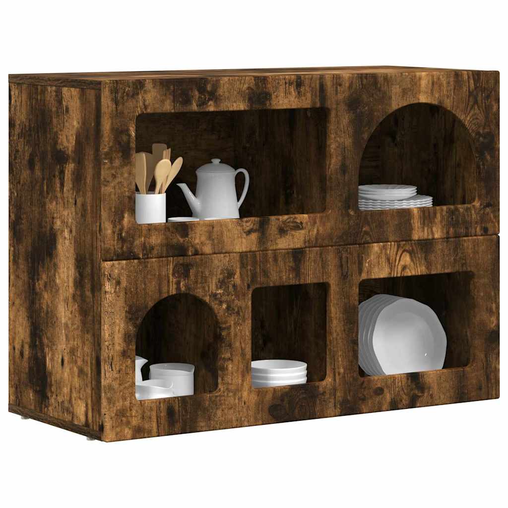 vidaXL Sideboard ELST Smoked Oak 80.5 x 35 x 59 cm Engineered Wood