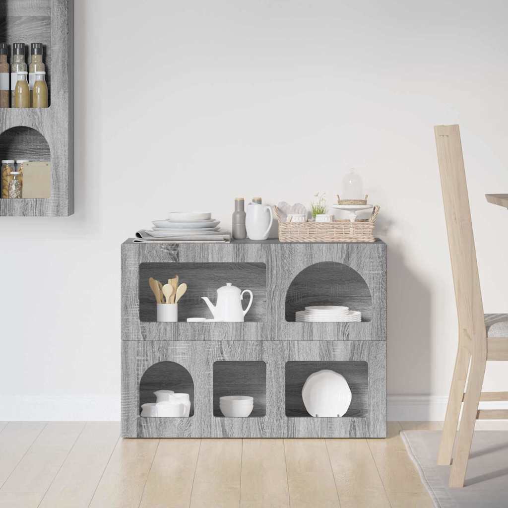 vidaXL Sideboard ELST Grey Sonoma 80.5 x 35 x 59 cm Engineered Wood