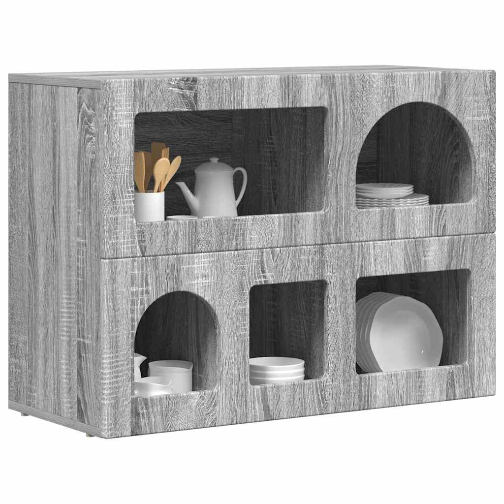 vidaXL Sideboard ELST Grey Sonoma 80.5 x 35 x 59 cm Engineered Wood