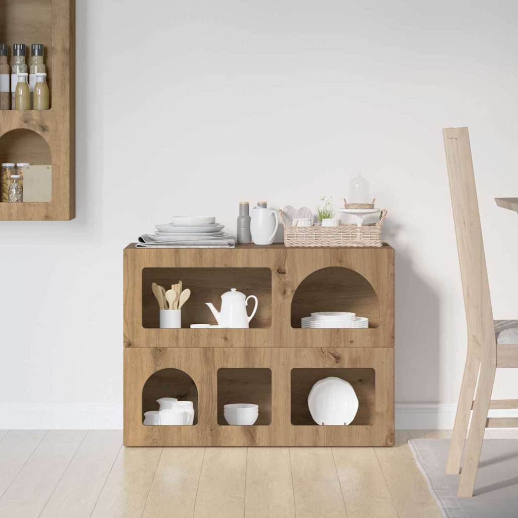 vidaXL Sideboard ELST Artisan Oak 80.5 x 35 x 59 cm Engineered Wood