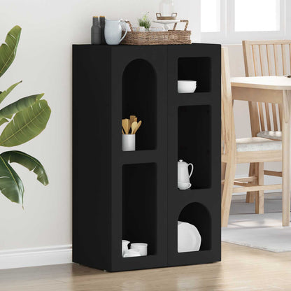 vidaXL Sideboard ELST Black 59 x 35 x 100.5 cm Engineered Wood
