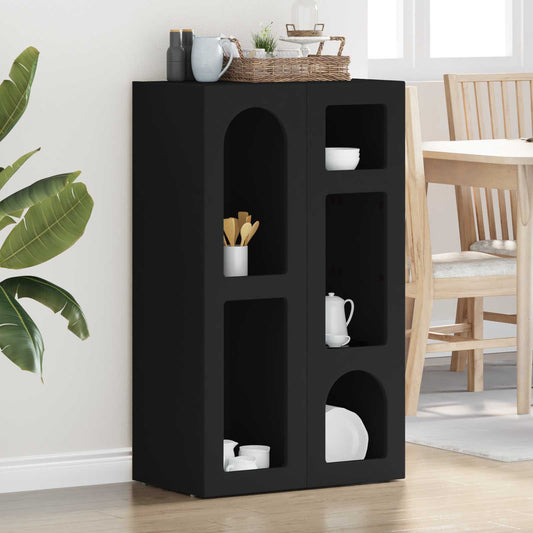 vidaXL Sideboard ELST Black 59 x 35 x 100.5 cm Engineered Wood