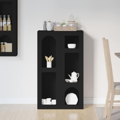 vidaXL Sideboard ELST Black 59 x 35 x 100.5 cm Engineered Wood