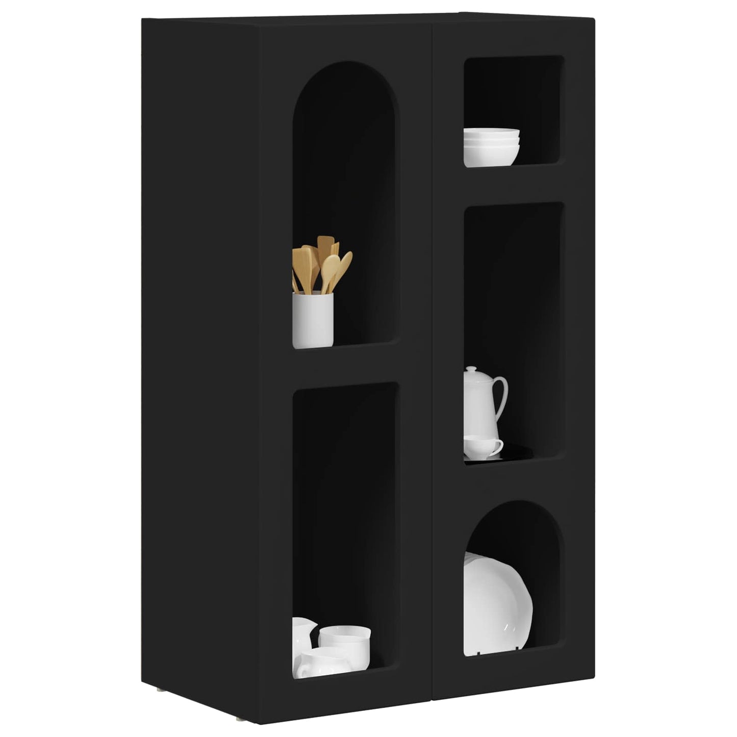 vidaXL Sideboard ELST Black 59 x 35 x 100.5 cm Engineered Wood