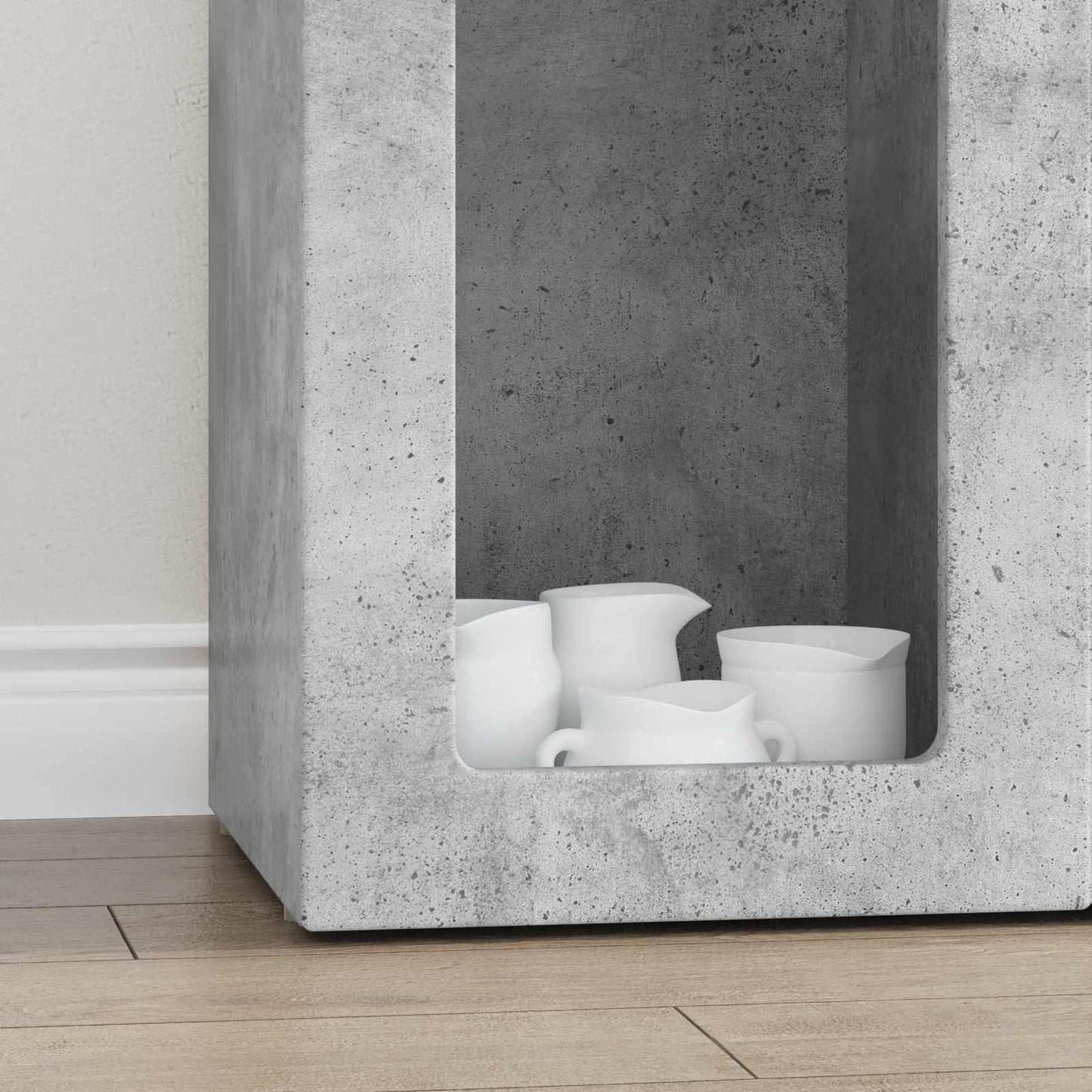 vidaXL Sideboard ELST Concrete Grey 59 x 35 x 100.5 cm Engineered Wood