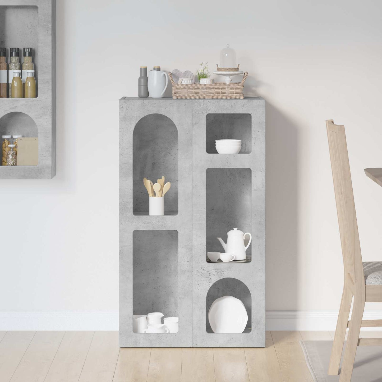 vidaXL Sideboard ELST Concrete Grey 59 x 35 x 100.5 cm Engineered Wood
