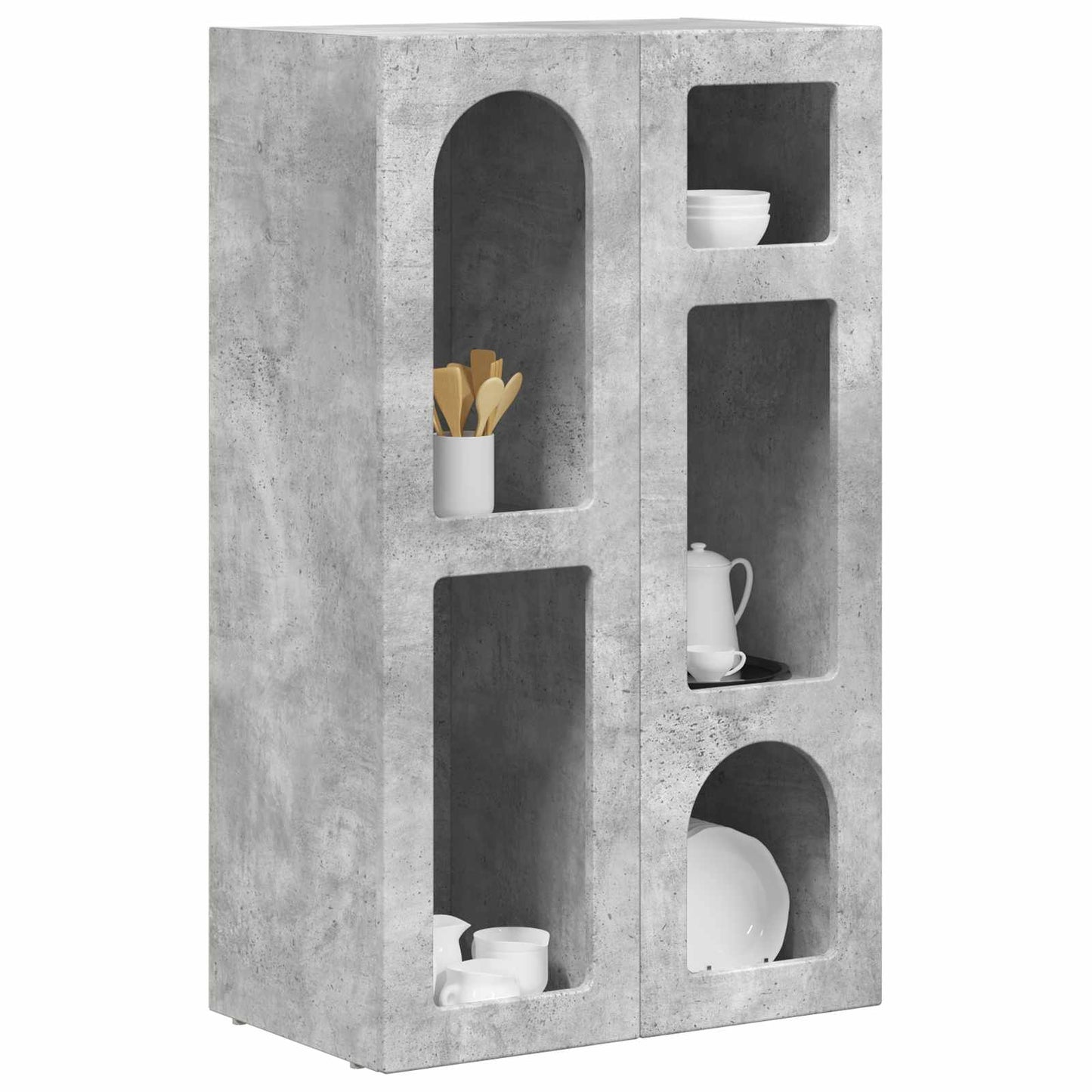 vidaXL Sideboard ELST Concrete Grey 59 x 35 x 100.5 cm Engineered Wood