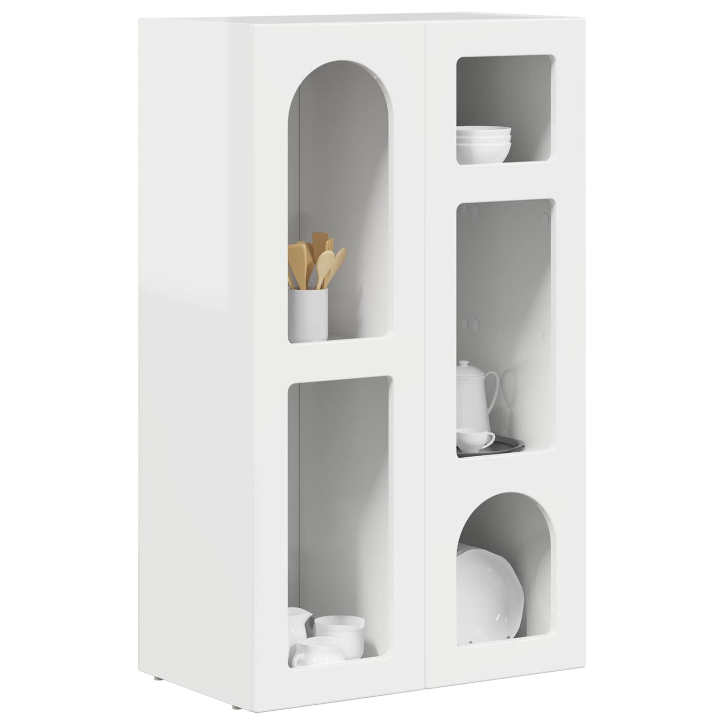 vidaXL Sideboard ELST High Gloss White 59 x 35 x 100.5 cm