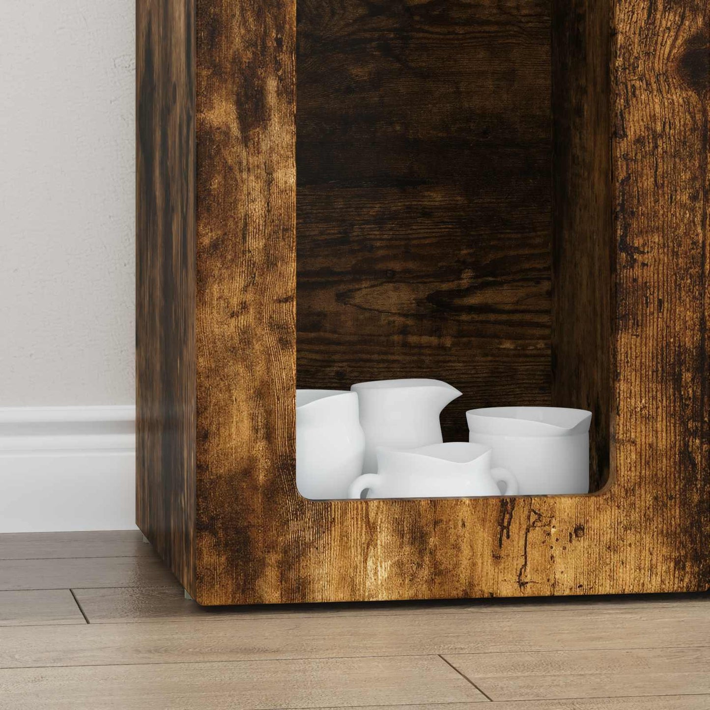 vidaXL Sideboard ELST Smoked Oak 59 x 35 x 100.5 cm Engineered Wood