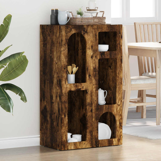 vidaXL Sideboard ELST Smoked Oak 59 x 35 x 100.5 cm Engineered Wood