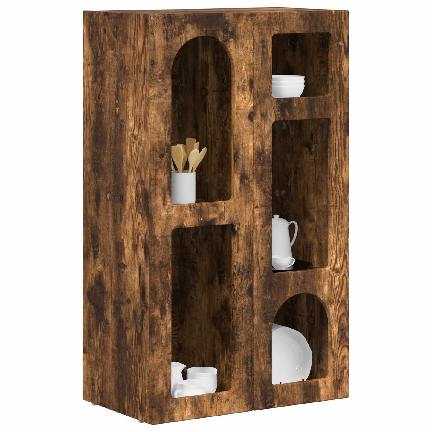 vidaXL Sideboard ELST Smoked Oak 59 x 35 x 100.5 cm Engineered Wood