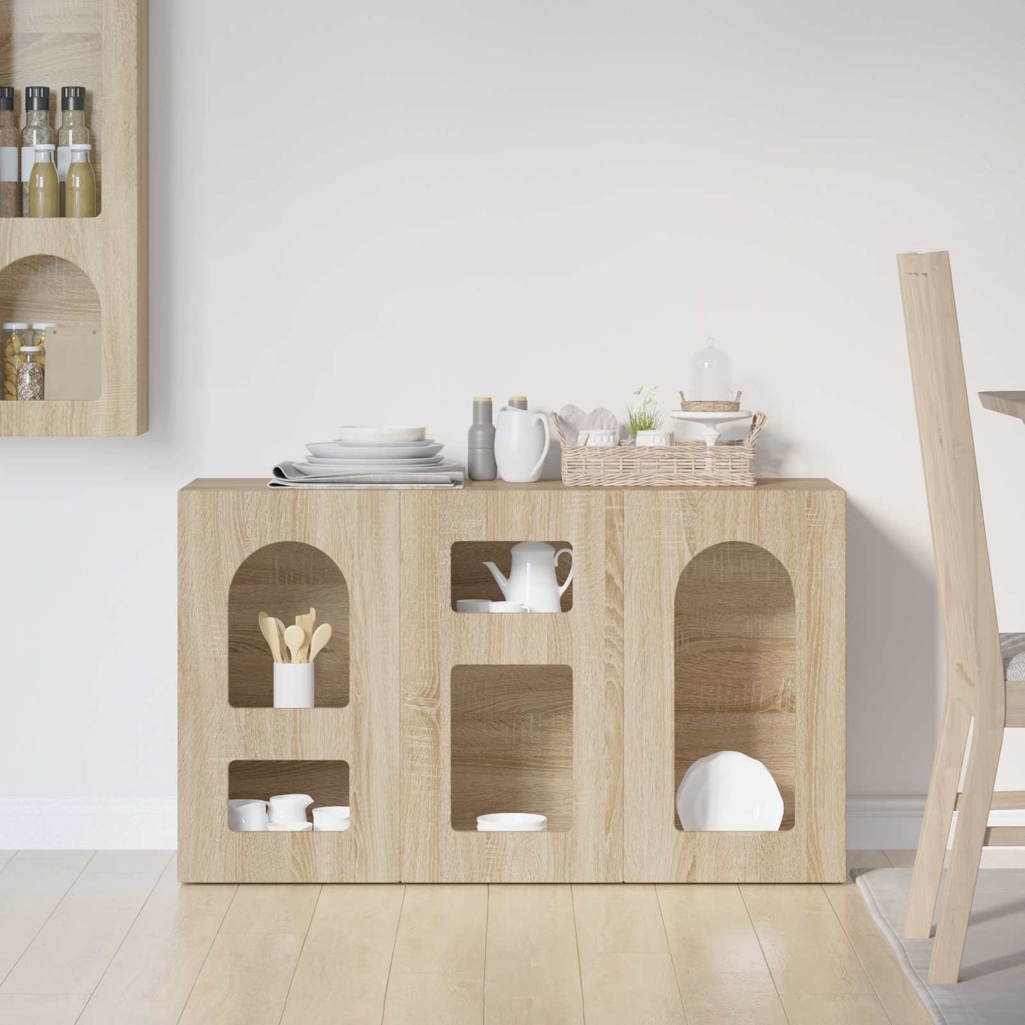 vidaXL Sideboard Sonoma Oak 100 x 35 x 59 cm Engineered Wood