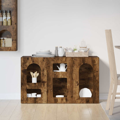 vidaXL Sideboard ELST Smoked Oak 100 x 35 x 59 cm Engineered Wood