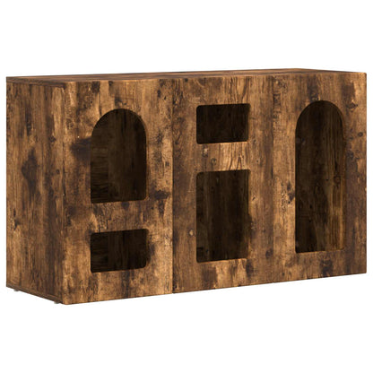 vidaXL Sideboard ELST Smoked Oak 100 x 35 x 59 cm Engineered Wood