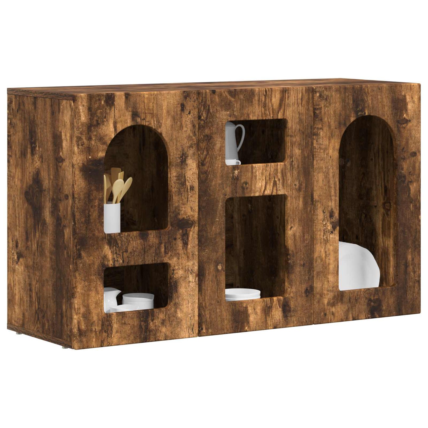 vidaXL Sideboard ELST Smoked Oak 100 x 35 x 59 cm Engineered Wood