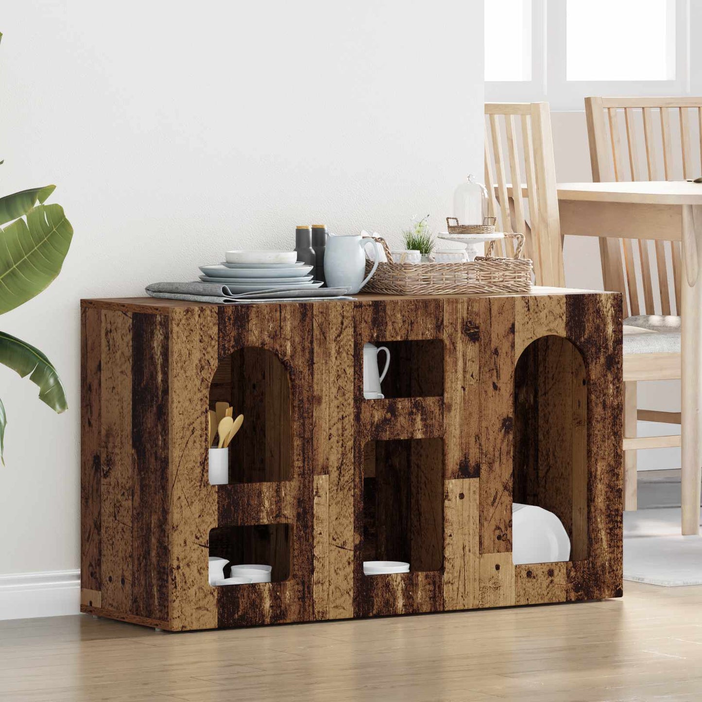 vidaXL Sideboard ELST Old Wood 100 x 35 x 59 cm Engineered Wood