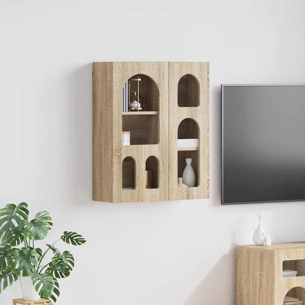 vidaXL Hanging Cabinet with Shelf ELST Sonoma Oak 59 x 20 x 71.5 cm