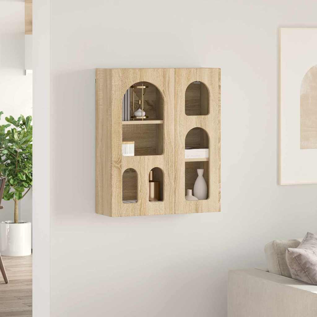 vidaXL Hanging Cabinet with Shelf ELST Sonoma Oak 59 x 20 x 71.5 cm
