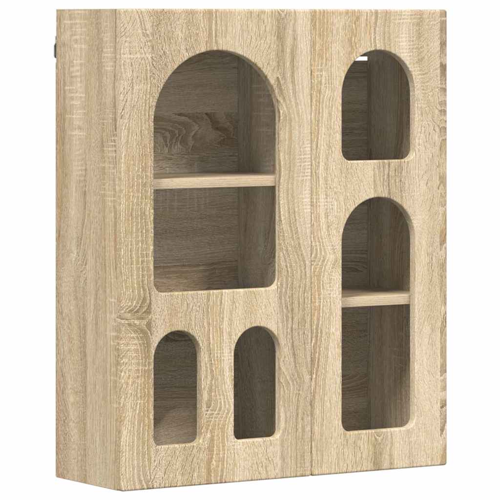 vidaXL Hanging Cabinet with Shelf ELST Sonoma Oak 59 x 20 x 71.5 cm