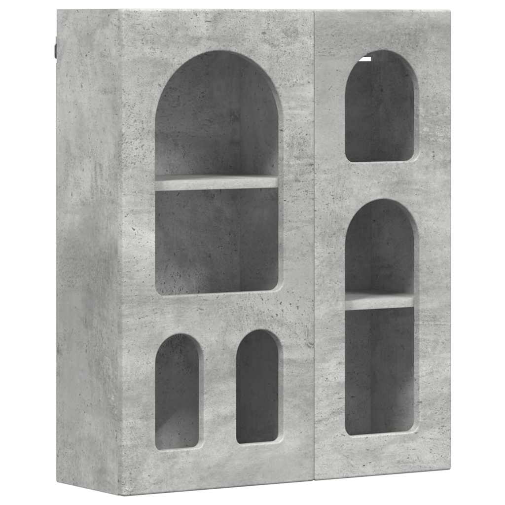 vidaXL Hanging Cabinet with Shelf ELST Concrete Grey 59 x 20 x 71.5 cm