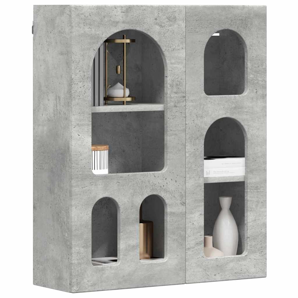 vidaXL Hanging Cabinet with Shelf ELST Concrete Grey 59 x 20 x 71.5 cm