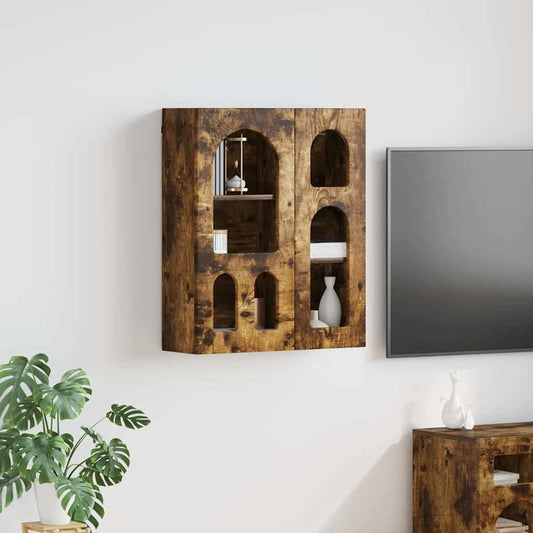 vidaXL Hanging Cabinet with Shelf ELST Smoked Oak 59 x 20 x 71.5 cm