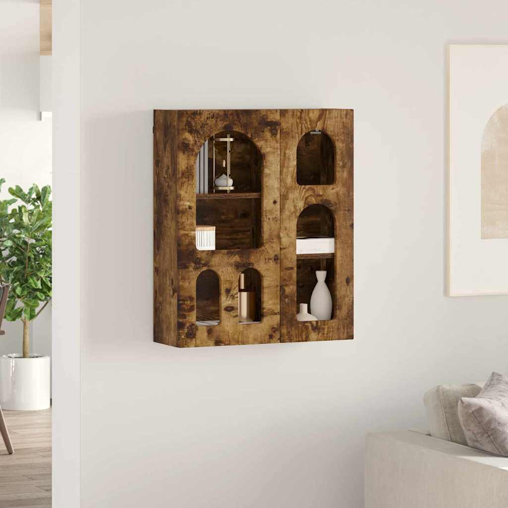 vidaXL Hanging Cabinet with Shelf ELST Smoked Oak 59 x 20 x 71.5 cm