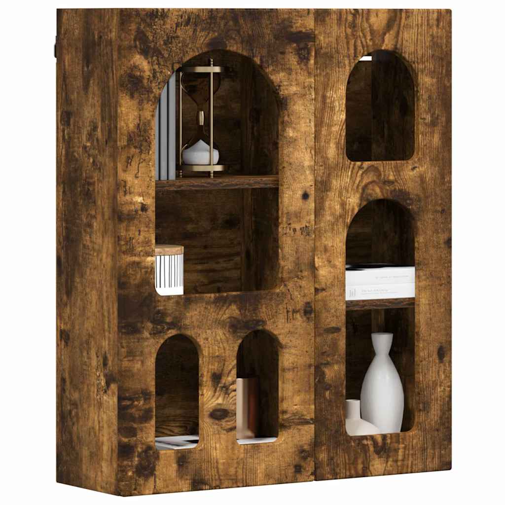 vidaXL Hanging Cabinet with Shelf ELST Smoked Oak 59 x 20 x 71.5 cm