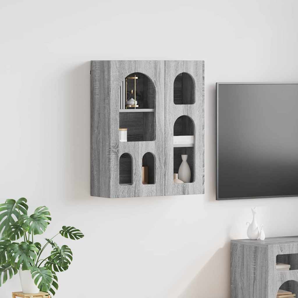 vidaXL Hanging Cabinet with Shelf ELST Grey Sonoma 59 x 20 x 71.5 cm