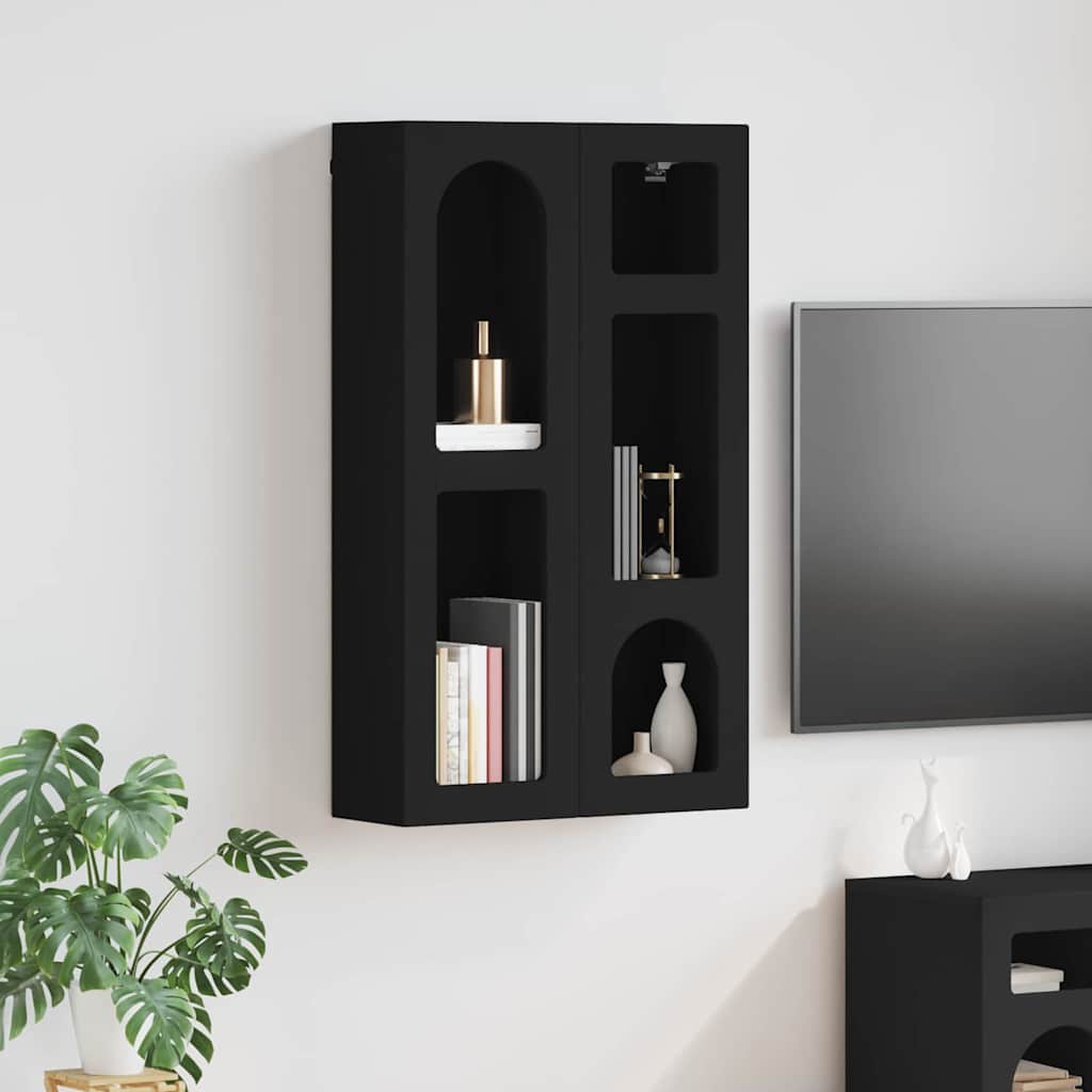 vidaXL Hanging Cabinet ELST Black 59 x 20 x 100 cm Engineered Wood