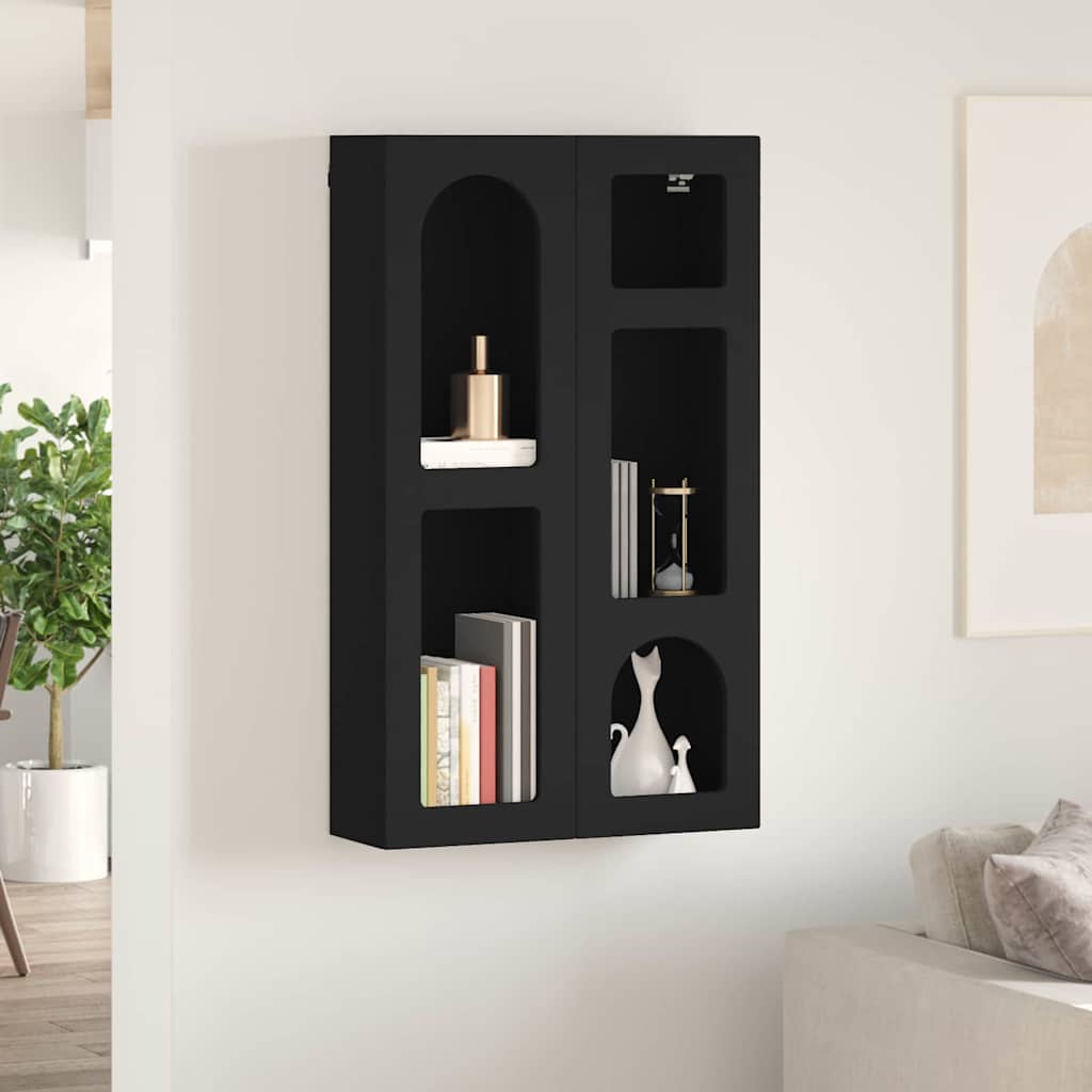 vidaXL Hanging Cabinet ELST Black 59 x 20 x 100 cm Engineered Wood