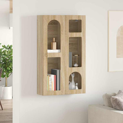 vidaXL Hanging Cabinet with Shelf ELST Sonoma Oak 59 x 20 x 100 cm