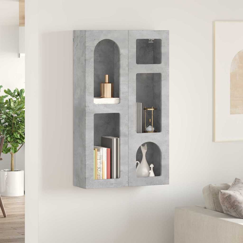 vidaXL Hanging Cabinet with Shelf ELST Concrete Grey 59 x 20 x 100 cm