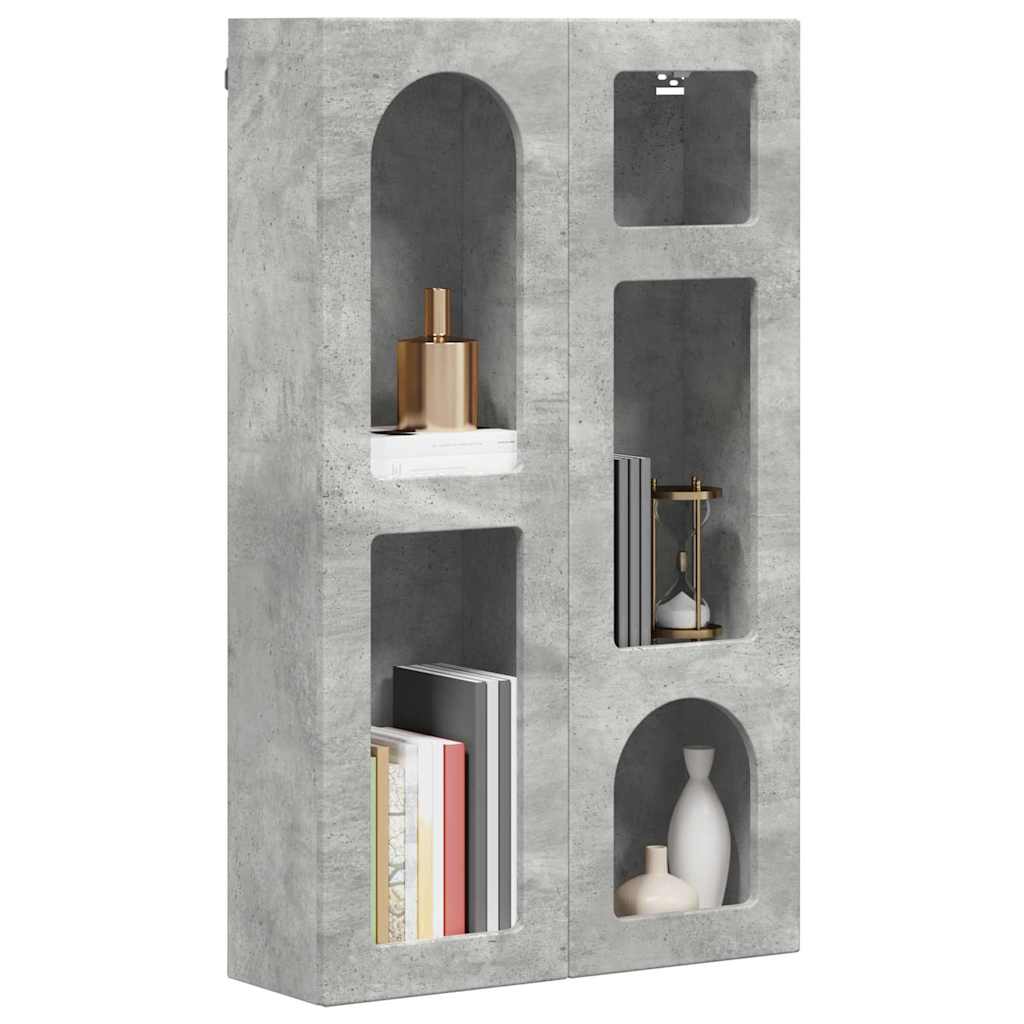 vidaXL Hanging Cabinet with Shelf ELST Concrete Grey 59 x 20 x 100 cm
