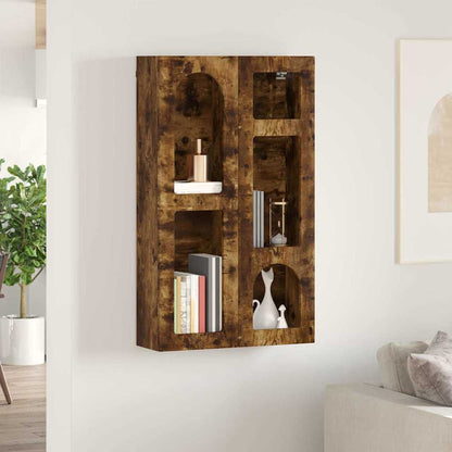 vidaXL Hanging Cabinet with Shelf ELST Smoked Oak 59 x 20 x 100 cm