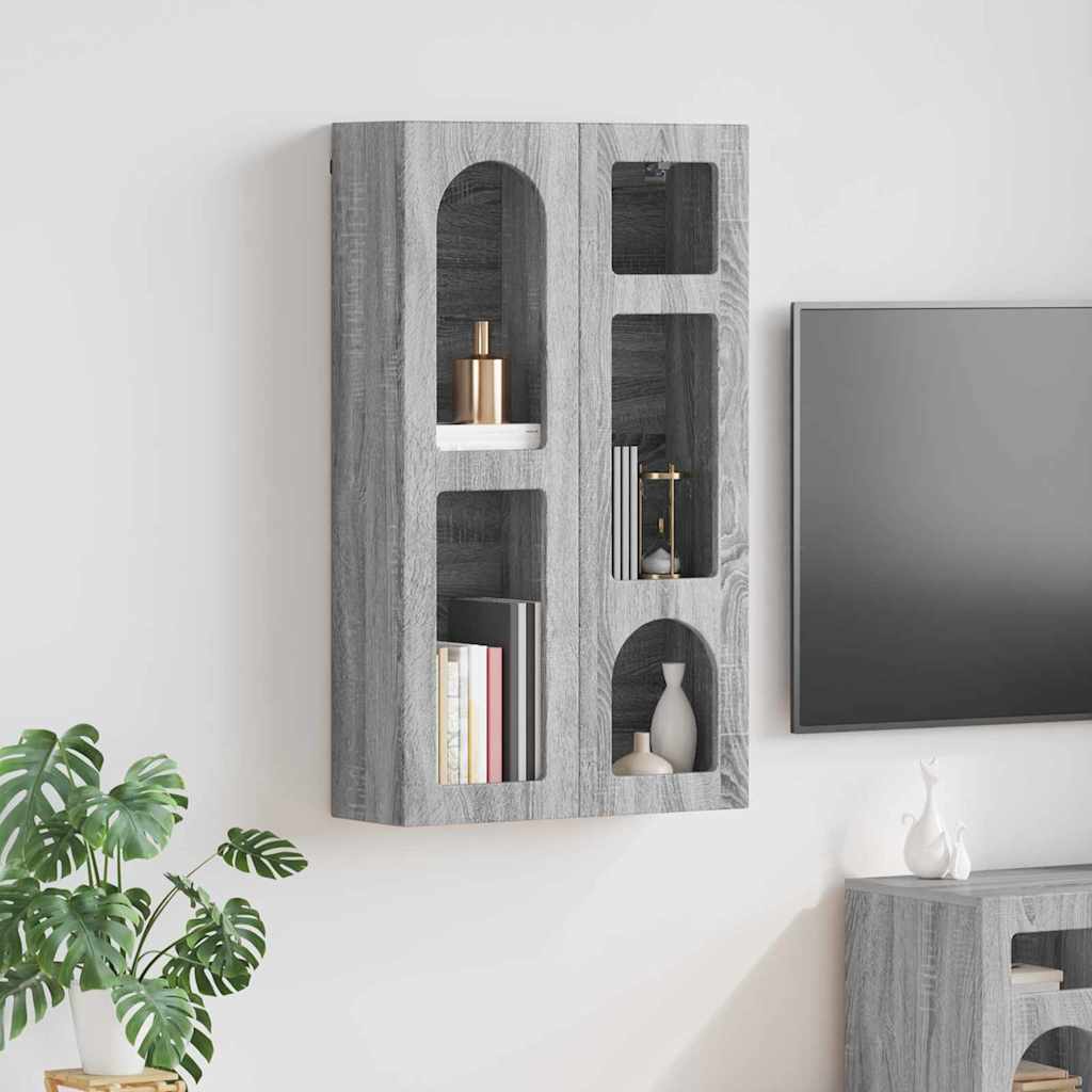 vidaXL Hanging Cabinet with Shelf ELST Grey Sonoma 59 x 20 x 100 cm