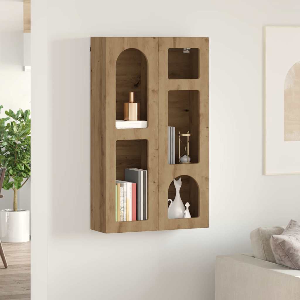 vidaXL Hanging Cabinet with Shelf ELST Artisan Oak 59 x 20 x 100 cm