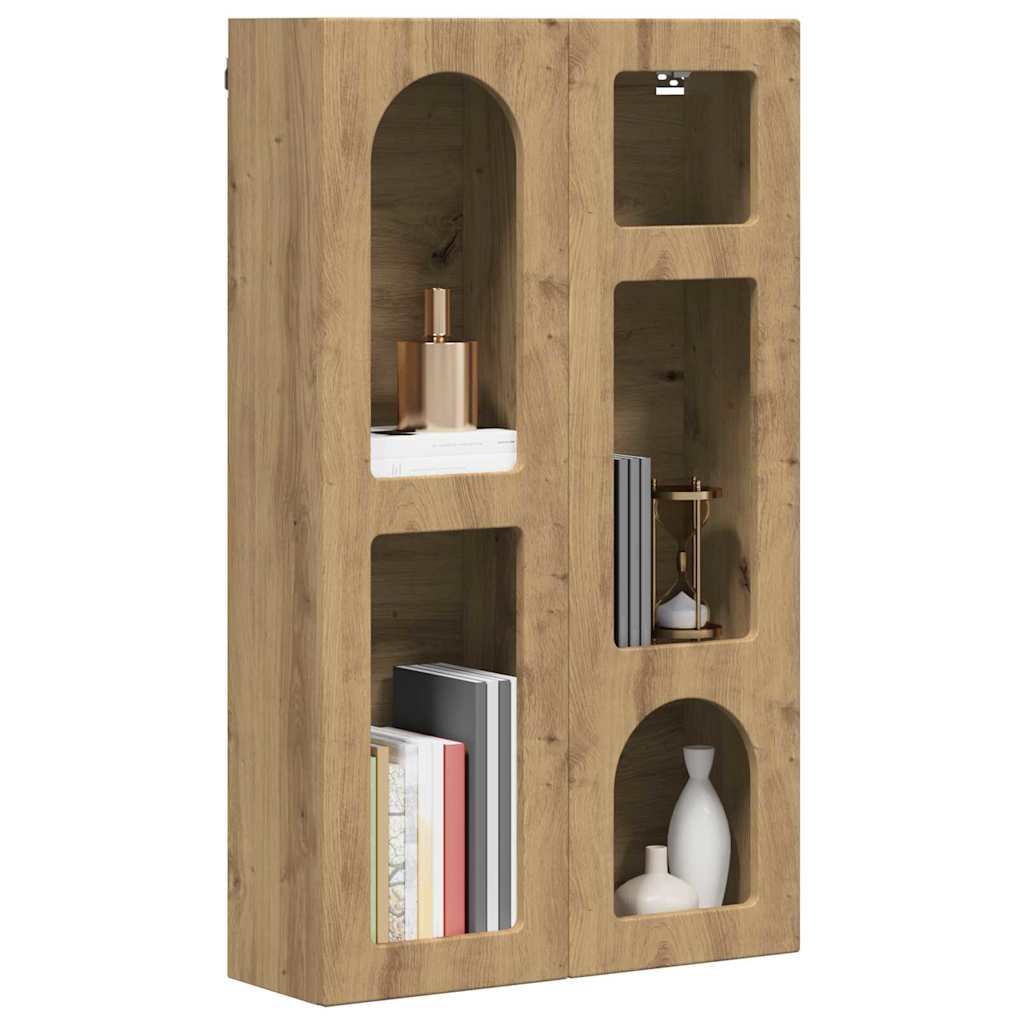 vidaXL Hanging Cabinet with Shelf ELST Artisan Oak 59 x 20 x 100 cm