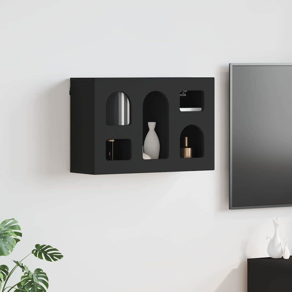 vidaXL Hanging Cabinet ELST Black 60 x 20 x 40 cm Engineered Wood
