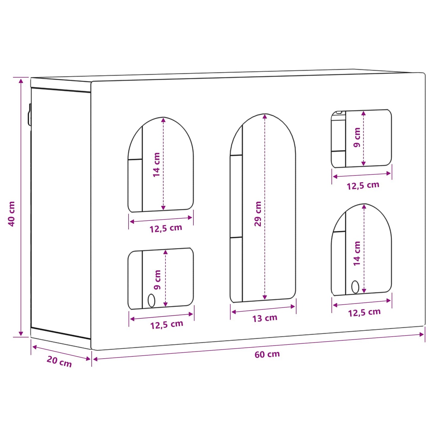 vidaXL Hanging Cabinet ELST Sonoma Oak 60 x 20 x 40 cm Engineered Wood