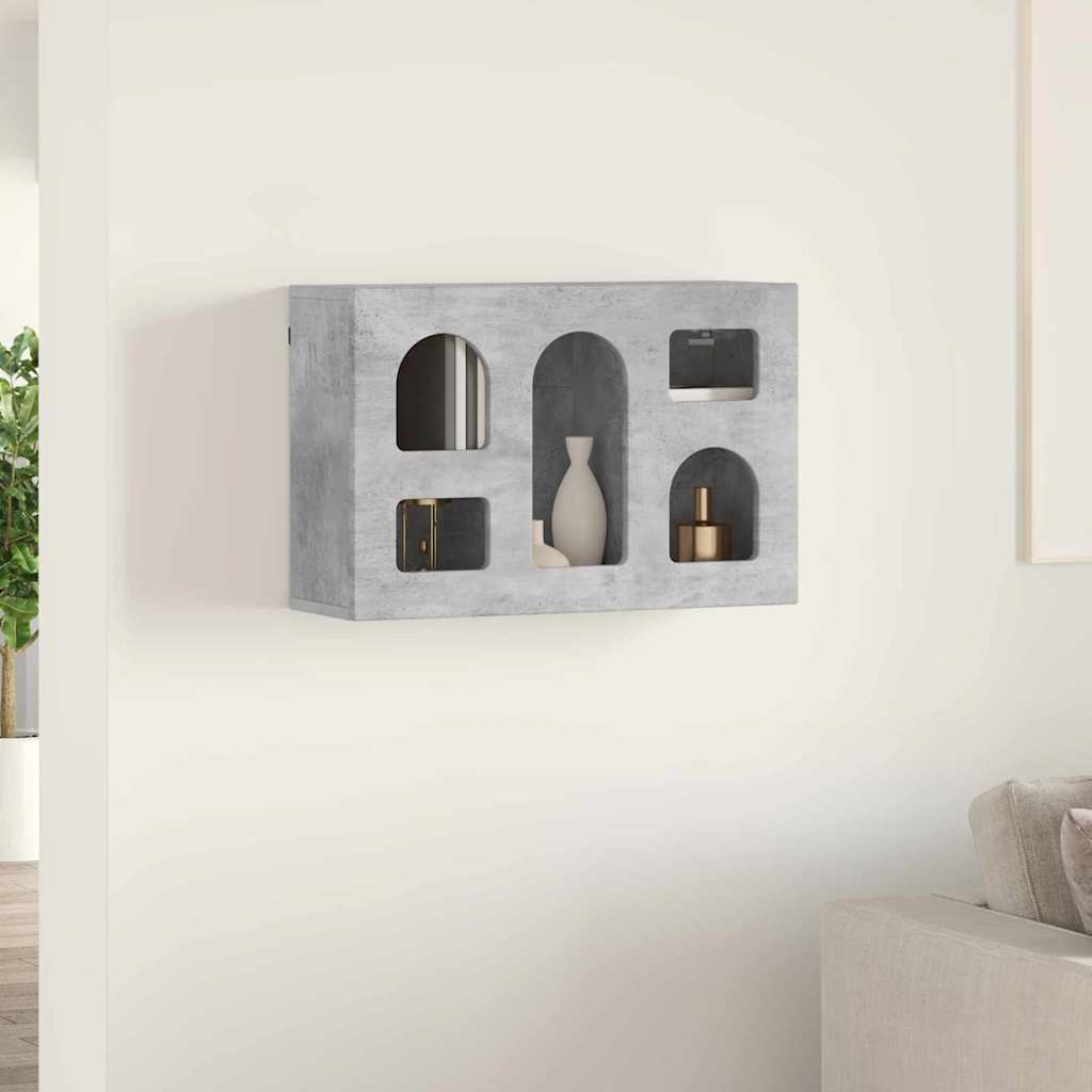 vidaXL Hanging Cabinet with Shelf ELST Concrete Grey 60 x 20 x 40 cm